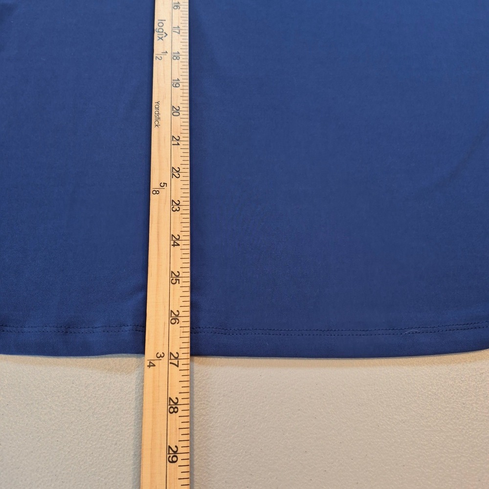 Susan Graver Essentials Navy Blue 3/4 Sleeve Boat Neck Top Size L Career Capsule - Picture 9 of 9